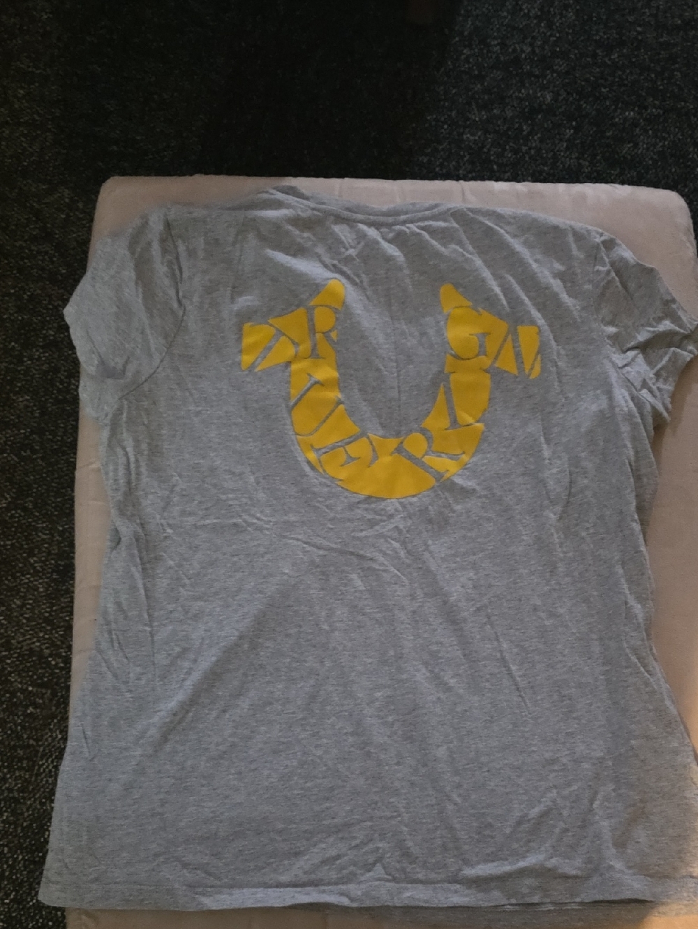 True Religion Gray Tee with Black Logo